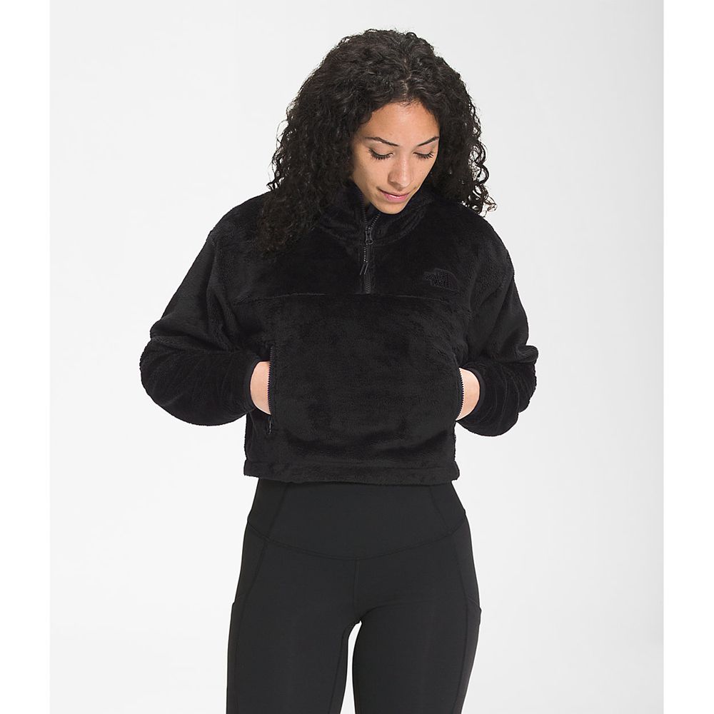 The North Face Hooded Jacket Womens Australia - The North Face Osito ¼ Zip Black (WSE-347926)